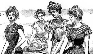 1890s-Gibson_Girls_seaside_-cropped-_by_Charles_Dana_Gibson