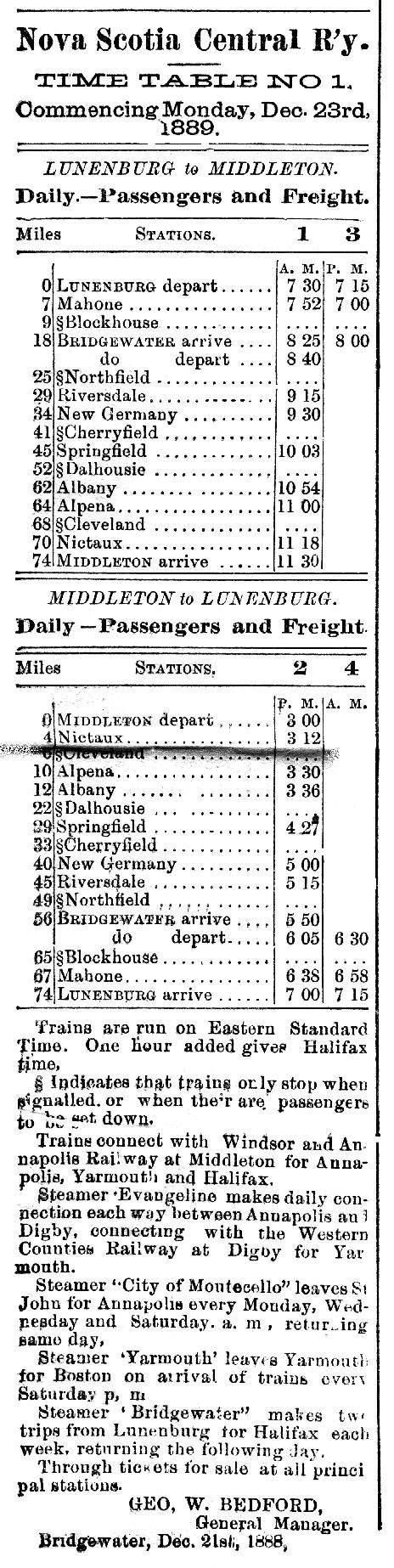 Train Schedule 1880